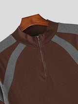 Men's Utility Style Contrast Color Short Sleeve T-shirt SKUL54077