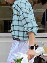 Men's Plaid Casual Long Sleeve Shirt SKUL23760