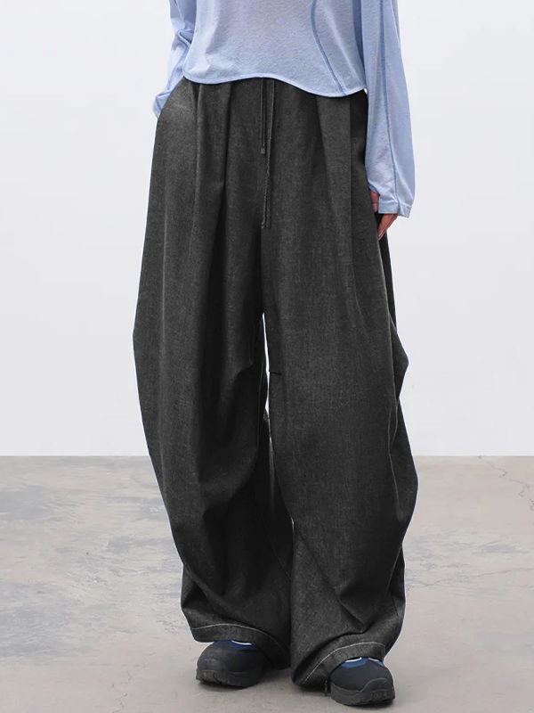 Men's Solid Color Tie Waist Casual Pant SKUL61168