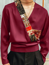 Mens Ethnic Print Long Sleeve Cardigan SKUL01187