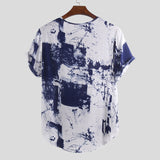 Mens Print Loose V-Neck T-Shirts SKU909068