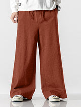 Mens Solid Casual Drawstring Waist Pants SKUK33728