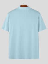 Mens Solid Color Sheer Short Sleeve Shirt SKUK72457