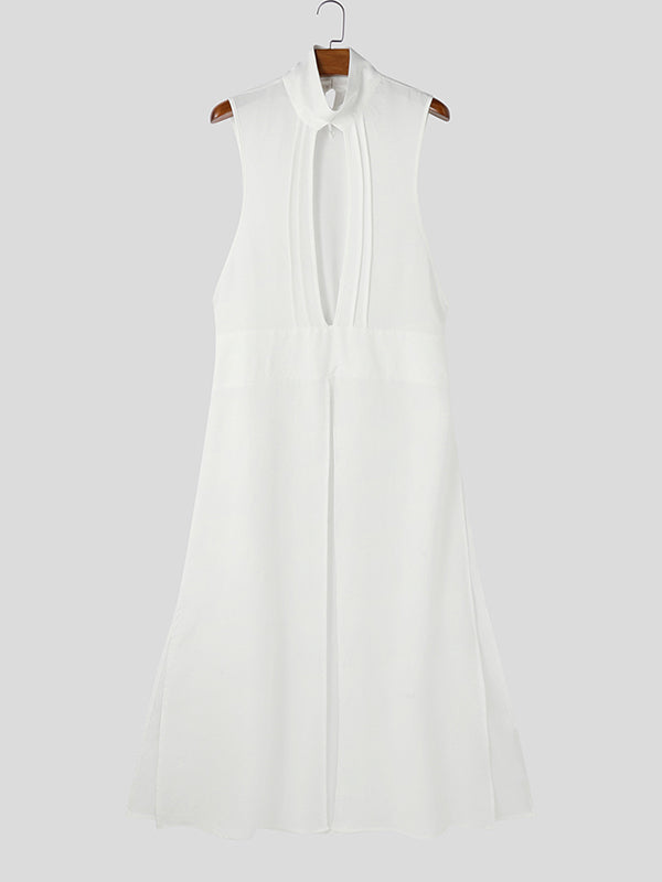 Mens Cut-Out Long Split Hem Tank SKUL05511