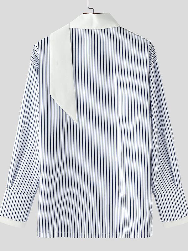 Men's Casual Striped Long Sleeve Shirt SKUL32777