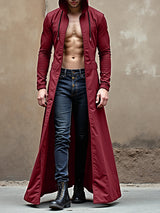 Men's Solid Color Hooded Long Sleeve Cardigan SKUL24806