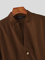 Men's Irregular Hem Stand Collar Long Sleeve Blazer SKUL49851