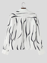 Men's Irregular Stripe Print Long Sleeve Shirt SKUL27285