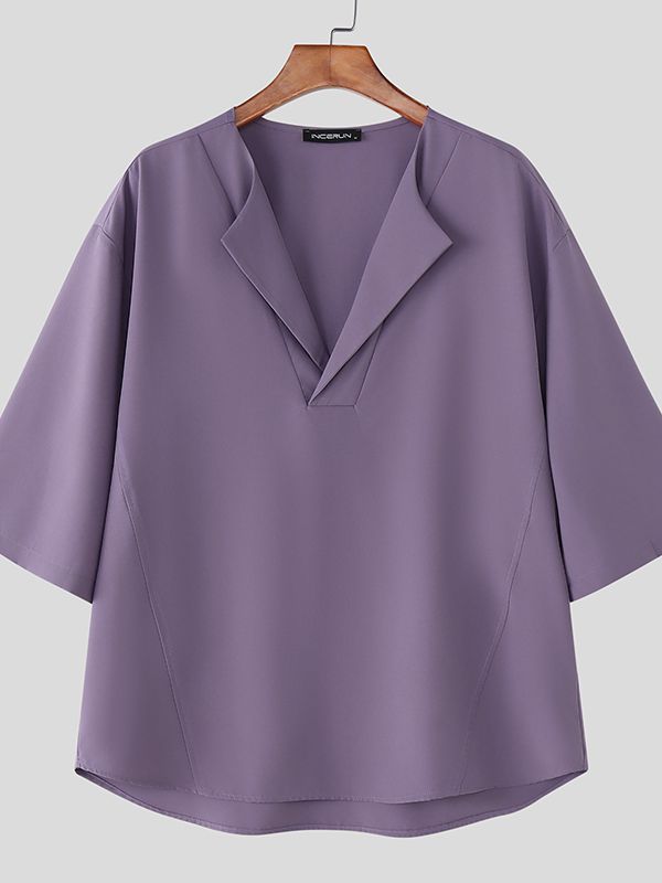 Men's Solid Color Casual Half Sleeve T-shirt SKUL51080