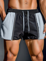 Men's Colorblock Plush Casual Short SKUL23639