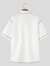 Men's Colorblock Striped Short Sleeve Shirt SKUL18006