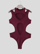 Men's Hollow Slim Fit Sleeveless Bodysuit SKUL23777