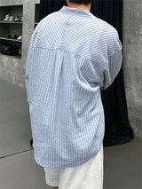 Men's Striped Loose Long Sleeve Cardigan SKUL28511