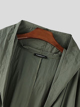 Men's Solid Hooded Loose Long Sleeve Cardigan SKUL32841