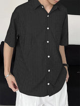 Mens Textured Deconstructed Short Sleeve Shirt SKUK64545