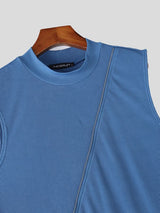 Men's Avant-Garde Asymmetrical Hem Diagonal Zipper Tank SKUL60129