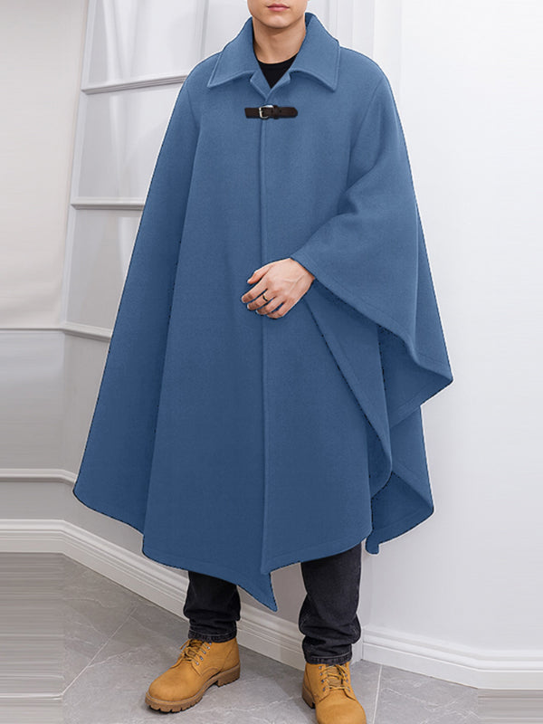 Men's Solid Long Lapel Cloak SKUL30453