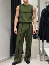 Men's High-Street Vanguard Geometric Line Two Pieces Outfit SKUL79028