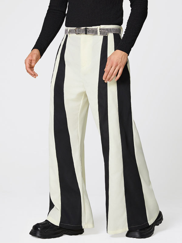 Mens Casual Colorblock Wide-Leg Pant SKUL20903