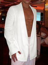 Men's Solid Color Deep V Neck Long Sleeve Cardigan SKUL47610