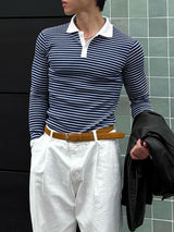 Men's Casual Striped Long Sleeve Shirt SKUL42533