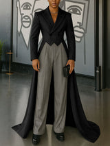 Men's Solid Color Long Hem Casual Long Sleeve Blazer SKUL31841