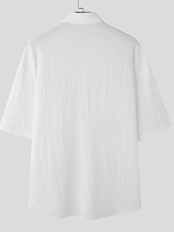 Mens Multi-Pocket Textured Half Sleeve Shirt SKUL07797