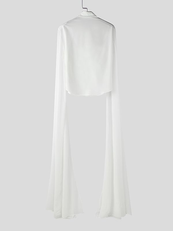 Men's Deconstructed Party Style Floor Length Hem Shirt SKUL51944