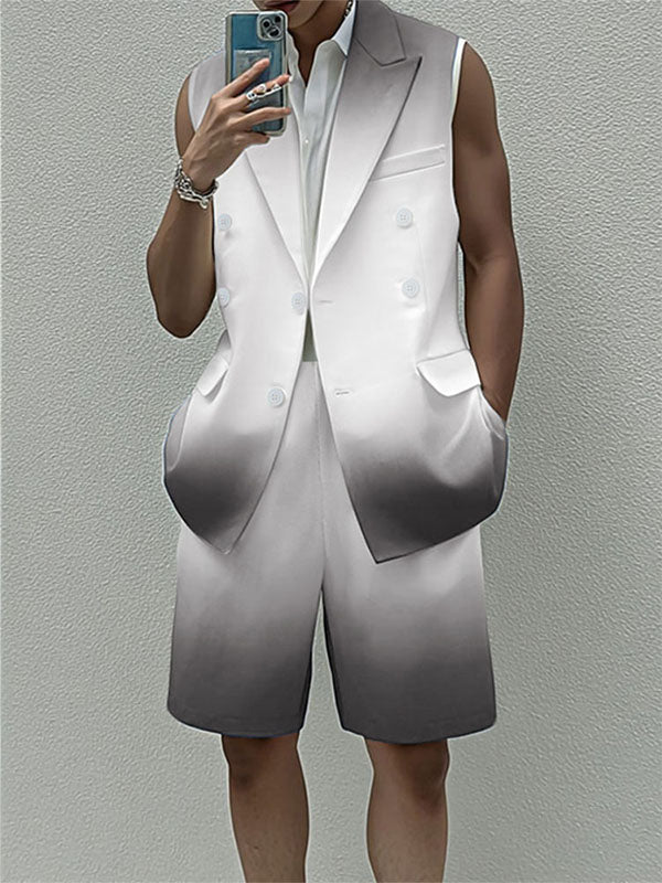 Men's Gradient Color Casual Two Pieces Outfit SKUL22728