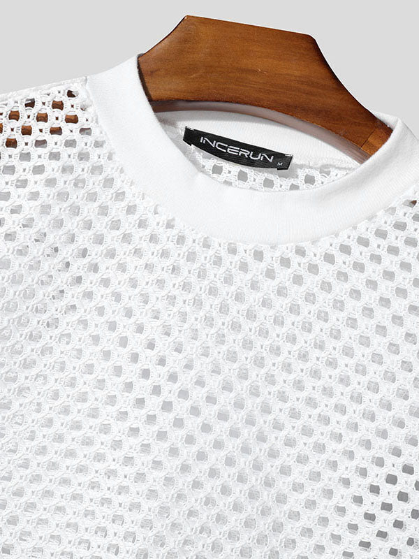 Mens Sheer Hollow-Out Sleeveless Tank SKUL03667