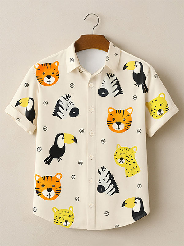 Mens Animal Print Short Sleeve Shirt SKUL16164