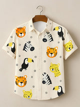 Mens Animal Print Short Sleeve Shirt SKUL16164