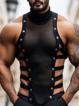 Mens Side Cut Sheer Mesh Tank SKUL05813