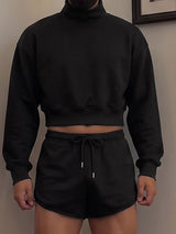 Men's Clean Fit Lounge Ultra Cropped Dolphin Hem Split Two Pieces Outfit SKUL83516