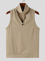 Mens Solid Textured V-Neck Sleeveless Vest SKUK63980