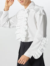 Mens French Ruffle Design Long-Sleeve Shirt SKUK79596