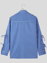 Mens Tie Design Striped Long Sleeve Shirt SKUK85359