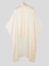 Men's Sheer Mesh Patchwork Satin Loose Fit Cardigan SKUL47702