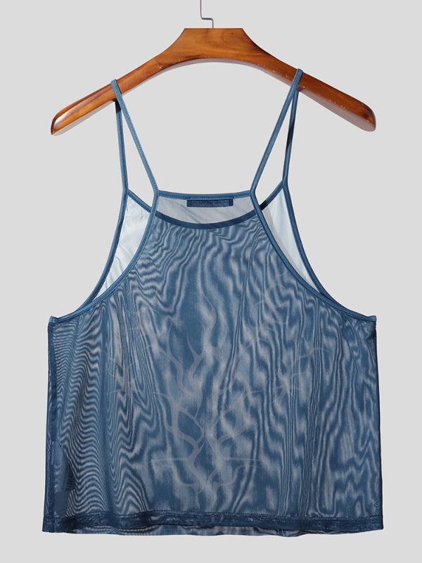 Mens Slightly Sheer Mesh Casual Tank SKUL23540
