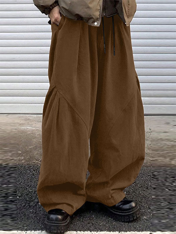 Men's Solid Pleated Wide Leg Pant SKUL30463