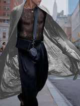 Men's Sheer Mesh Loose Long Sleeve Cardigan SKUL29592