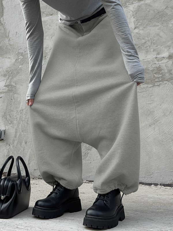 Men's Deconstructed Solid Color Drop Crotch Pant SKUL40291