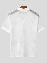 Men's Solid Color Sheer Mesh Short Sleeve T-Shirt SKUL17025