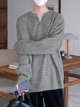 Mens Minimalist V-Neck Pullover Sweater SKUK75377