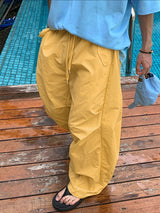 Men's High-Street Japanese Harajuku Drawstring Pleated Balloon Pant SKUL74741