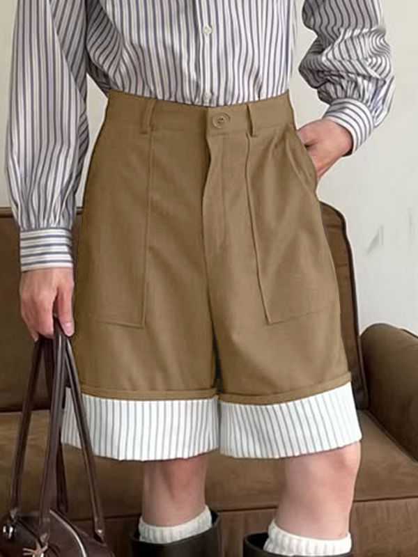 Men's Striped Contrast Casual Short SKUL48726