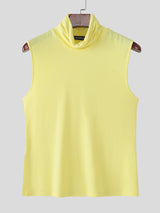 Men's Solid Color Casual Turtleneck Tank SKUL23615