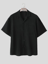 Mens Plaid Textured Short-Sleeve Shirt SKUL15390