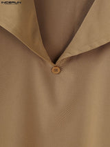 Men's Solid Color Long Hem Sailor Collar Two Pieces Outfit SKUL32756