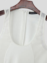 Men's Sheer Mesh Patchwork Sleeveless Bodysuit SKUL23652